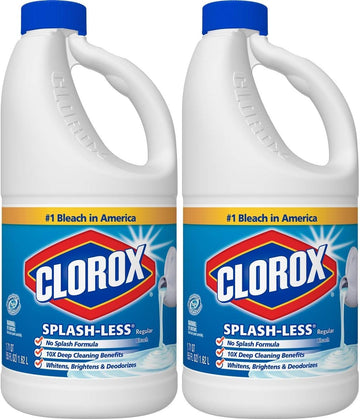 Clorox Splash-Less Bleach, Regular, 2 Pack of 55 fl oz each/ 110 Ounces Total : Health & Household