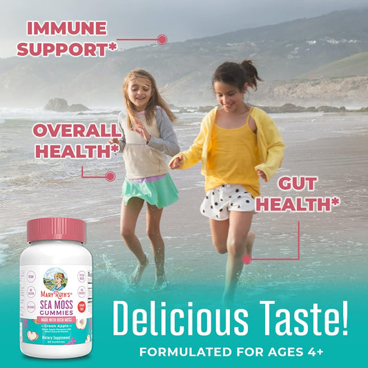 Maryruth Organics Gummies Sugar Free Made With Irish Sea Moss For Gut Health And Immune Support Formulated For Adults And Kids Ages 4+ Vegan Non-Gmo Gluten Free | 60 Count