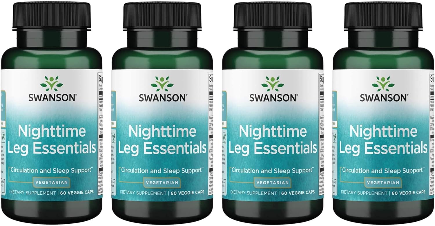 Swanson Nighttime Leg Essentials 60 Veg Capsules (4 Pack)