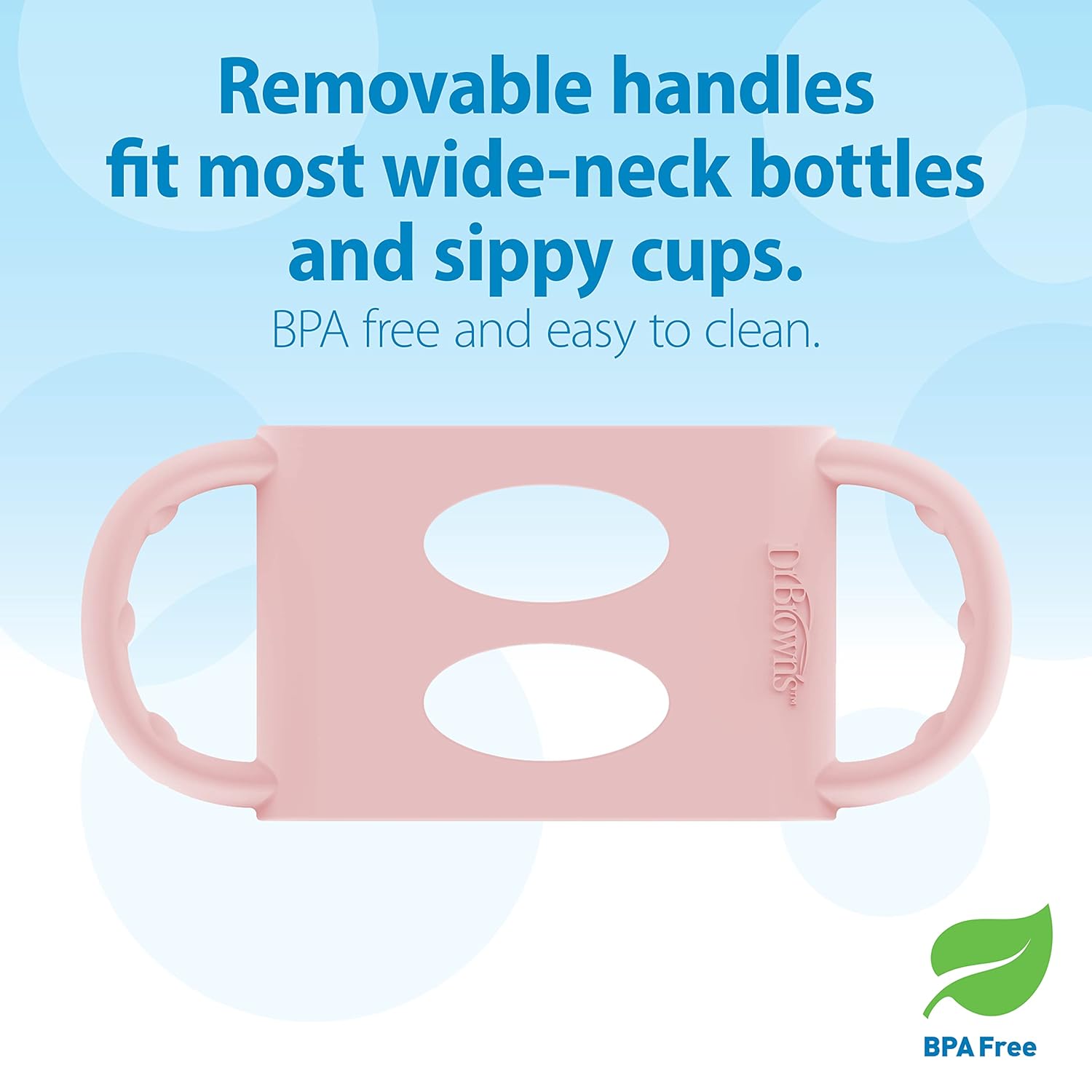 Dr. Brown's Milestones Wide-Neck Sippy Spout Bottle with 100% Silicone Handles, Easy-Grip Handles with Soft Sippy Spout, 9oz/270mL, Light-Pink, 1-Pack, 6m+ : Baby