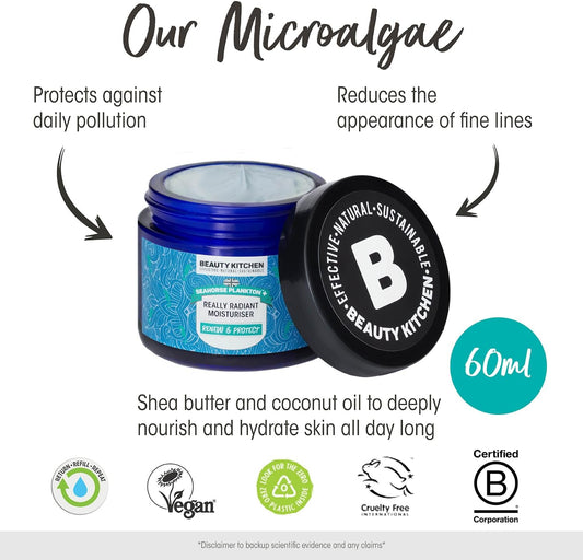 Beauty Kitchen - Seahorse Plankton + Really Radiant Moisturiser 60ml - Radiance-Boosting Moisturiser - Skincare Essential