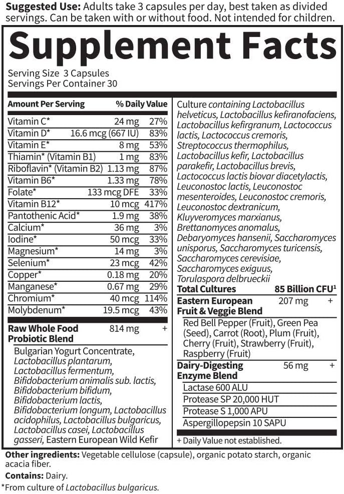 Garden Of Life Raw Probiotics For Men Over 50 - Men 50 & Wiser Probiotic With Acidophilus And Bifidobacteria Probiotic-Created Vitamins, Enzymes, And Prebiotics, Gluten Free - 90 Vegetarian Capsules : Health & Household