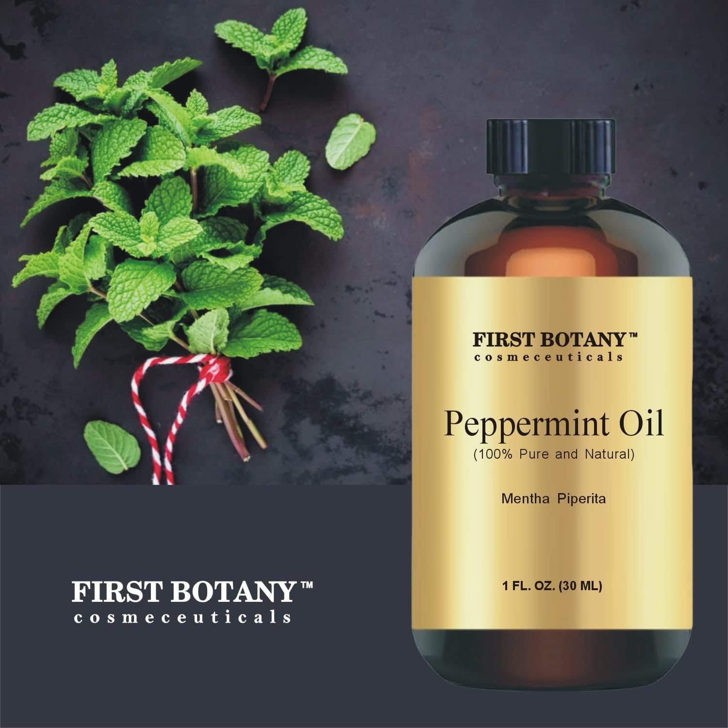 First Botany, 100% Pure Peppermint Oil - Premium Peppermint Essential Oil for Aromatherapy, Massage, Topical & Household Uses - 1 fl oz (Peppermint) : Health & Household