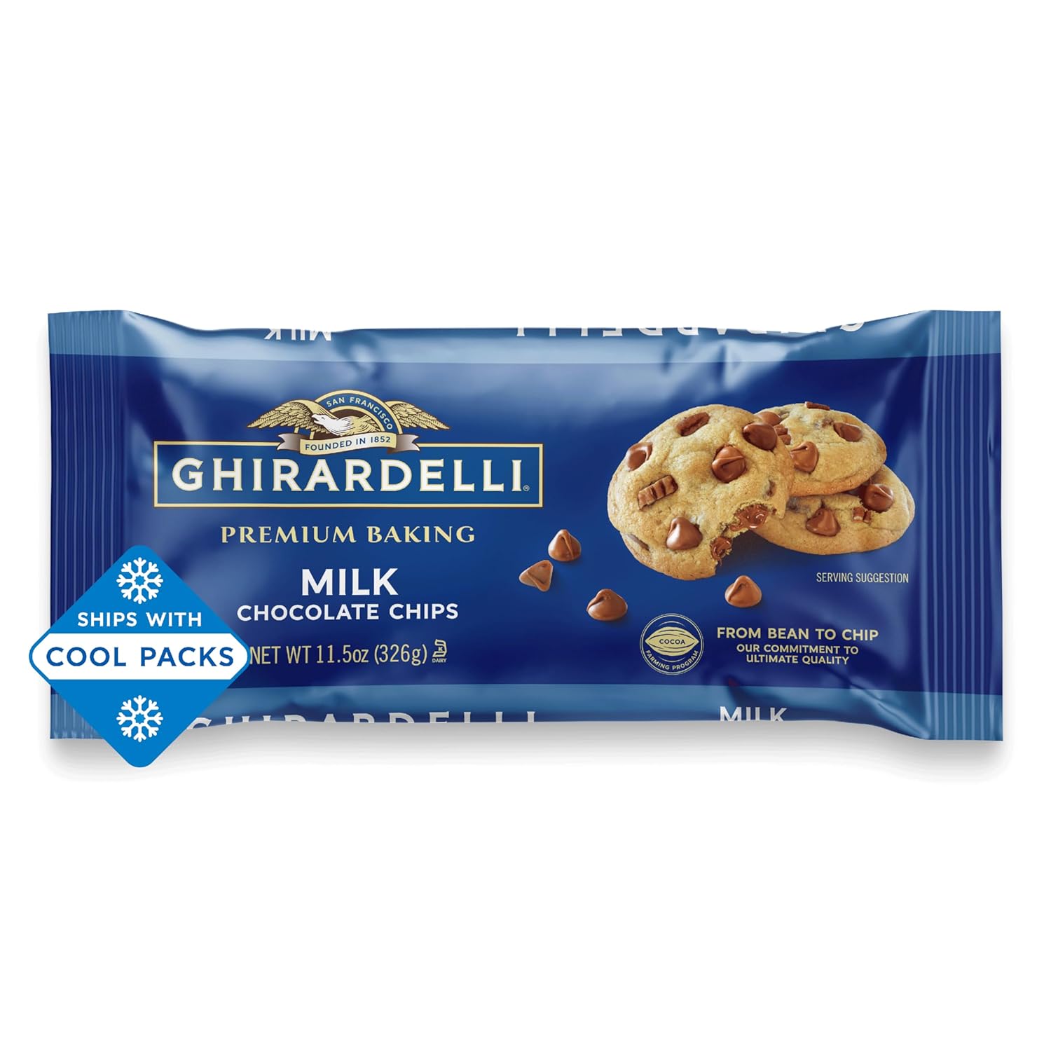 Ghirardelli Milk Chocolate Premium Baking Chips, Chocolate Chips For Baking, 11.5 Oz Bag (6 Bags)