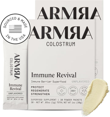 ARMRA Colostrum? Premium Powder, Grass Fed, Gut Health Bloating Immunity Skin & Hair, Contains 400+ Bioactive Nutrients, Potent Bioavailable, Keto, Gluten & Fat Free (Unflavored | 60 Servings)