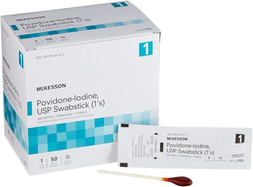 MCKESSON Medical Branded 986 Medical Grade Hospital Quality Swabstick PVP Str (Pack of 500)