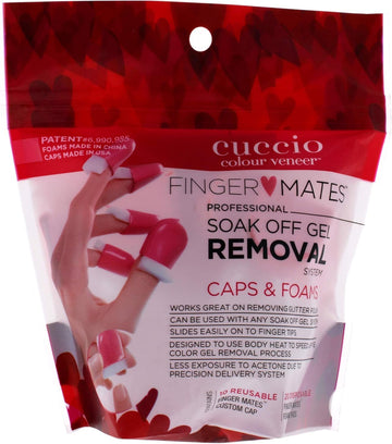 Cuccio Veneer Soak Off Fingermates 10 Caps And 20 Foams Pack White