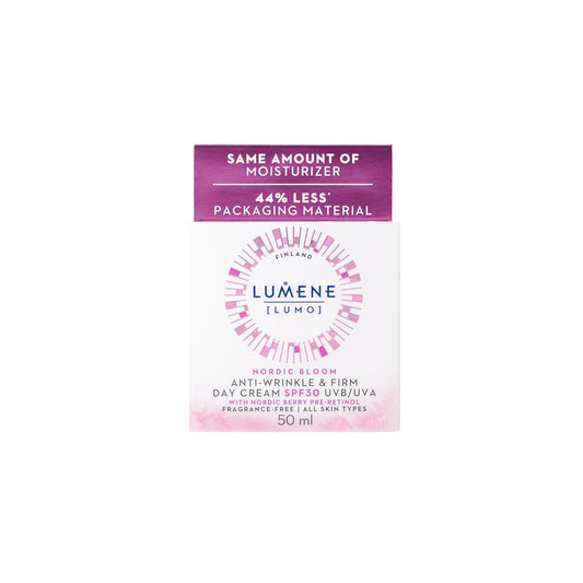 Lumene Nordic Bloom [Lumo] Anti-Wrinkle & Firm Day Moisturizer - Anti Aging Cream For Visibly Firm, Radiant & Smooth Skin - Formulated With Pre-Retinol Complex + Lingonberry Extract (1.7 Oz)