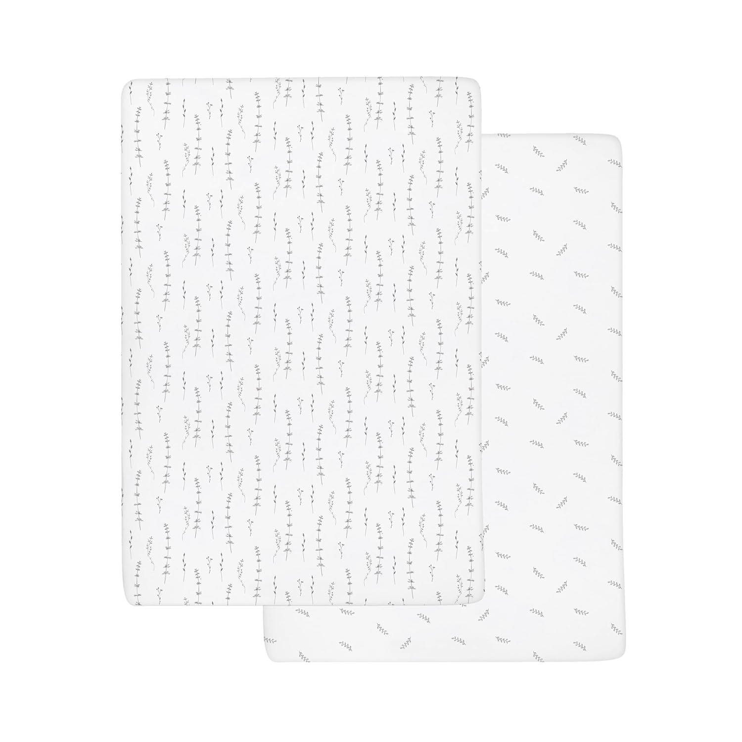 Ely’S & Co. Crib Sheets, Baby Boy/Girl Fitted Crib Mattress Sheet Set, 2 Pack, 100% Jersey Knit Cotton, Infant And Toddler Nursery Bedding, Forest Grey Print, 28” X 52”