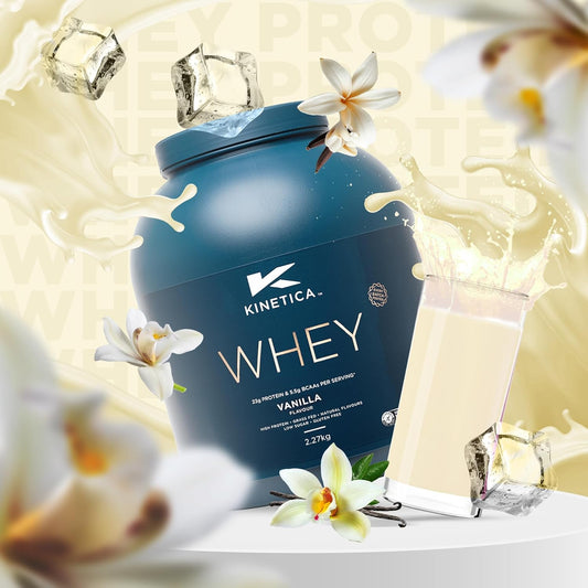 Kinetica Sports Whey Protein Powder - Chocolate Flavour | 22G Protein/Serve, 150 Servings/4.5Kg Pack | Gluten Free Supplement | Optimum For Muscle Gain & Recovery |Mixes Well With Water, Milk & Shakes