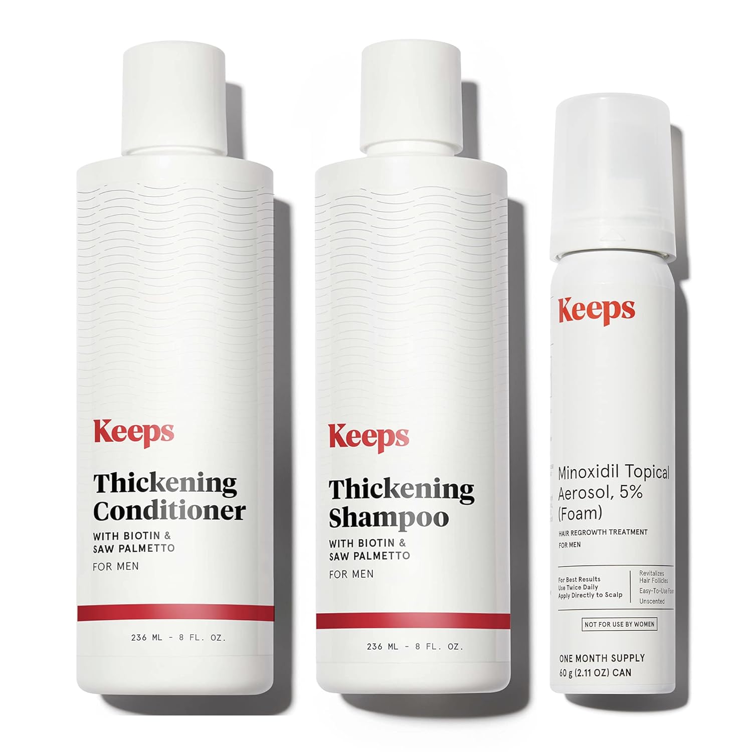 Keeps Hair Growth Treatment Bundle, Minoxidil Foam, Thickening Shampoo & Conditioner