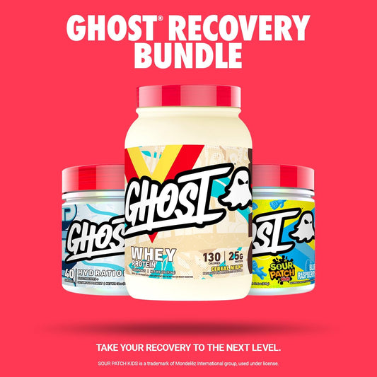 Ghost Bundles - Whey Protein Powder (Cereal Milk), Bcaa Amino Acids (Sour Patch Kids Blue Raspberry) & Hydration Electrolyte Powder (Kiwi Strawberry)