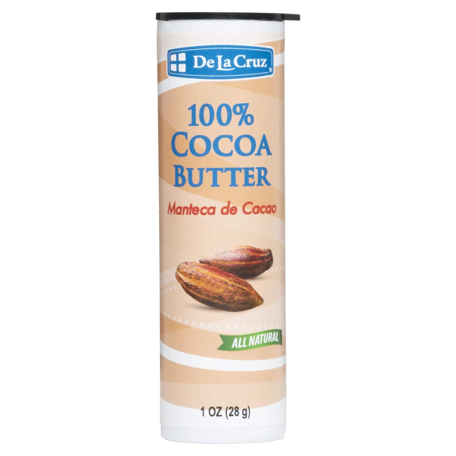 De La Cruz Cocoa Butter Stick - 100% Pure And Natural Cocoa Butter For Dry, Rough Skin - All Natural Hydrating Moisturizer, 1 Oz (1 Stick)