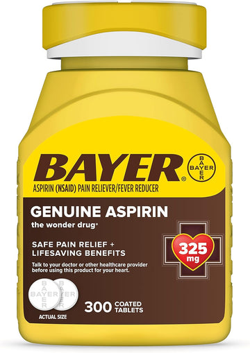 Bayer Genuine Aspirin 325 mg, Pain Reliever and Fever Reducer, Powerfu