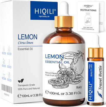 HIQILI Lemon Essential Oil,100% Pure Natural Undiluted Premium Oil,Household Cleaning Spray.-3.38 Fl Oz