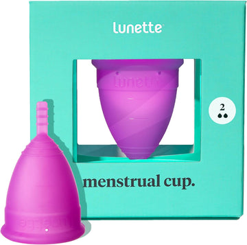 Lunette Reusable Menstrual Cup, Model 2 Period Cup for Moderate to Heavy Flow, Violet