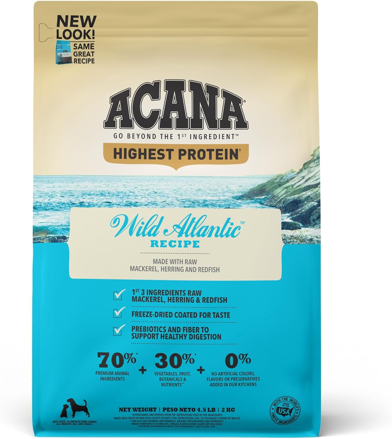 ACANA Highest Protein Dry Dog Food, Wild Atlantic, Fish Recipe, 4.5lb