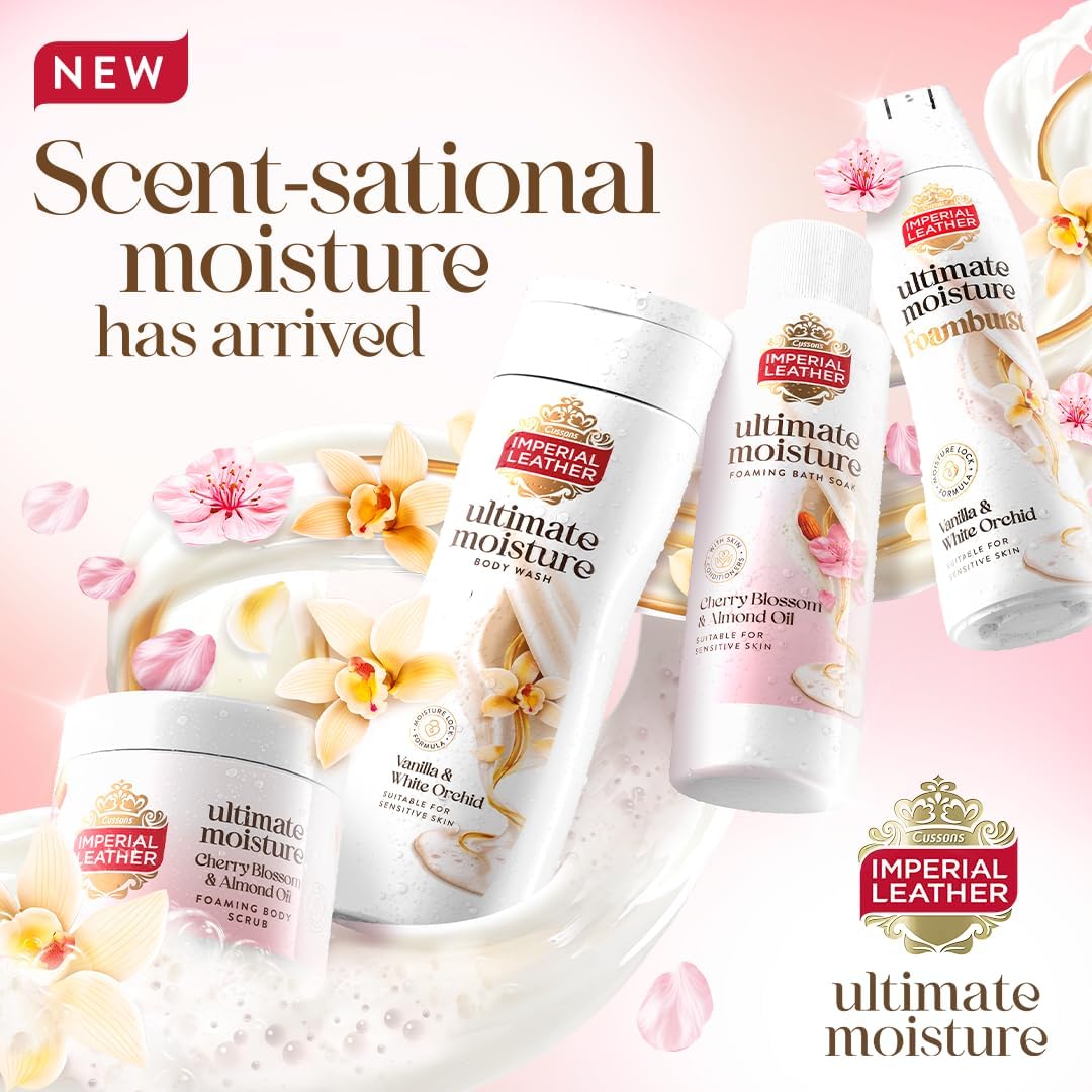 Imperial Leather Ultimate Moisture Cherry Blossom & Almond Oil Body Wash, Ultra Rich Lather & Soothing Fragrance, Suitable for Sensitive Skin, Vegan & Cruelty Free (225ml), Multipack 6 x 225ml : Amazon.co.uk: Health & Personal Care