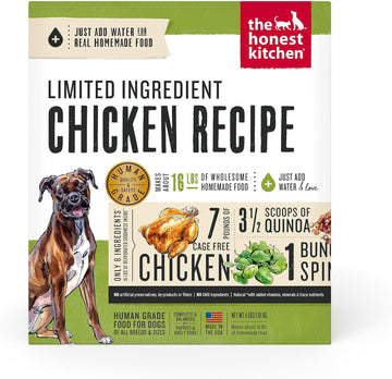 The Honest Kitchen Dehydrated Limited Ingredient Chicken Dog Food, 4 Lb Box