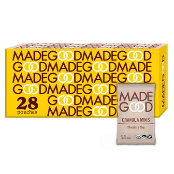 Madegood Chocolate Chip Granola Minis, 28 Count, Organic And Delicious Snacks