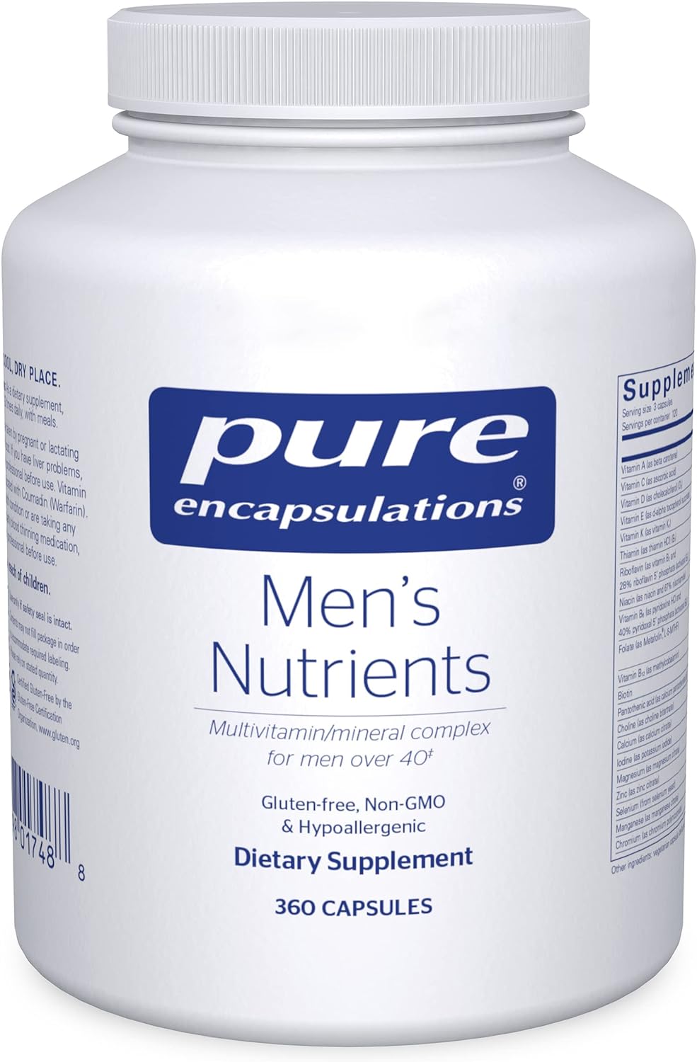 Pure Encapsulations Men'S Nutrients - Multivitamin Mineral Supplement To Support Energy, Endurance & Stamina In Men Over 40* - With Vitamin D, Vitamin C & Trace Minerals - 360 Capsules