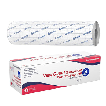 Dynarex View Guard Transparent Film Dressing Rolls | 10" X 11 Yds, 1 Roll | Non-Sterile Clear Medical Tape For Wound Dressing - Tattoo Bandages And Wound Cover