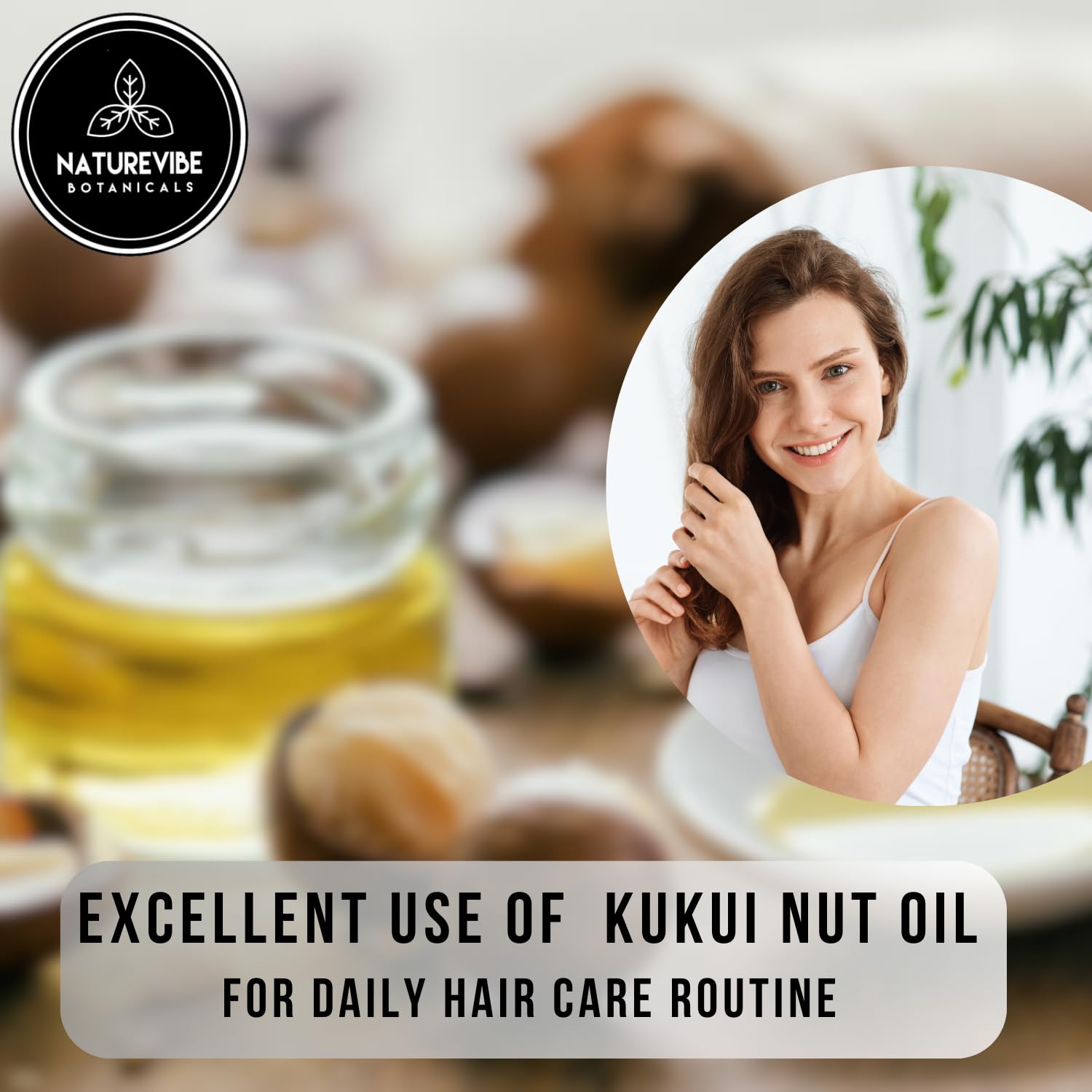 Naturevibe Botanicals Kukui Nut Oil 32 Ounces Cold Pressed 100% Pure & Natural Carrier Oil | Hydrating Oil for Hair, Nail & Skin (946 ml) : Health & Household