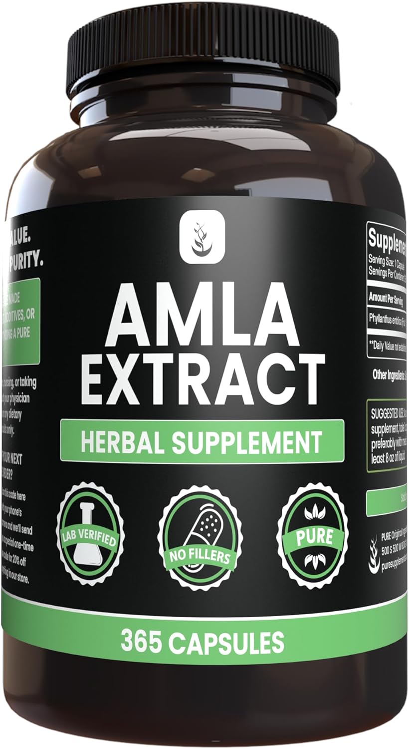 Pure Original Ingredients Amla Extract (365 Capsules) No Magnesium Or Rice Fillers, Always Pure, Lab Verified