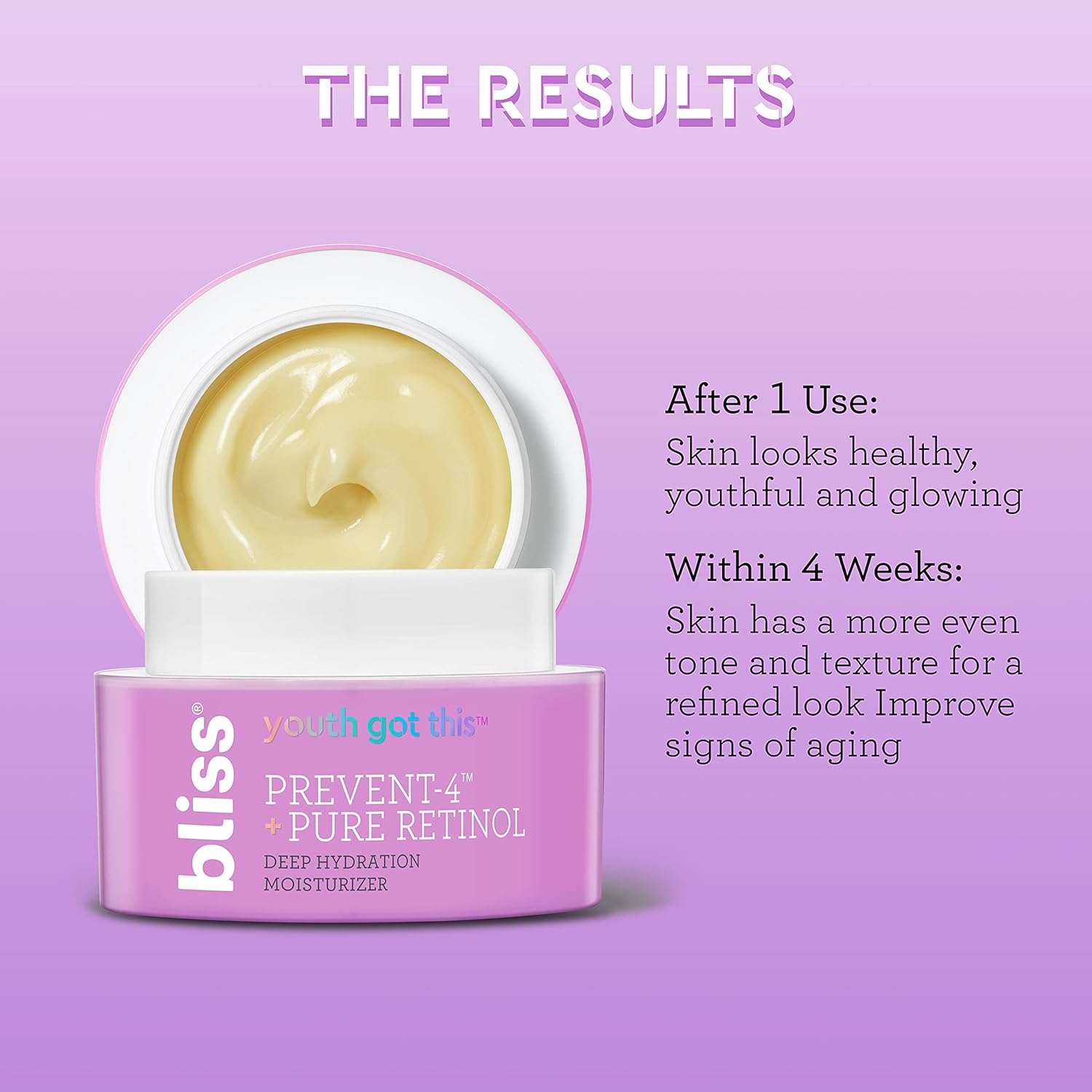 bliss Youth Got This and Pure Retinol Deep Hydration Moisturiser Visibly Diminishes Fine Lines Clean Fragrance-Free Cruelty-Free Paraben Free Vegan 50 ml : Beauty & Personal Care