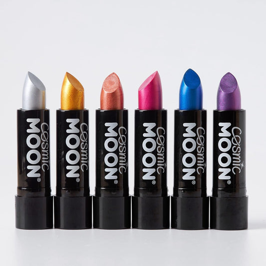 Metallic Lipstick by Cosmic Moon - Set of 6 colours - For mesmerising metallic lips : Amazon.co.uk: Beauty