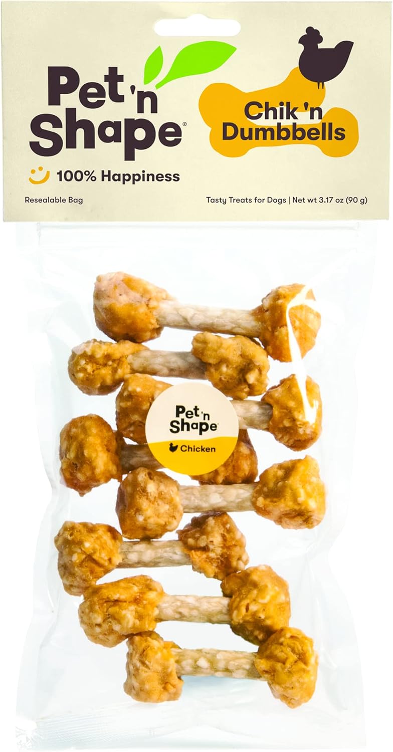 Pet 'N Shape Chik 'N Rice Dumbbells - All Natural Dog Treats, Chicken, 3 Oz, 10403