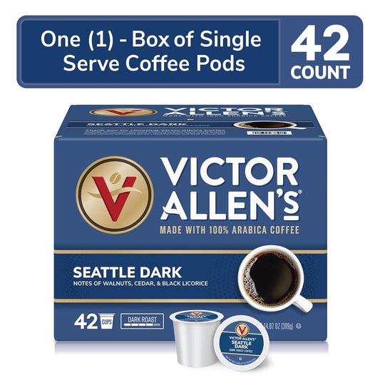 Victor Allen'S Coffee Seattle Dark, Dark Roast, 42 Count, Single Serve Coffee Pods For Keurig K-Cup Brewers