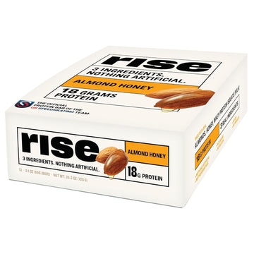 Rise Breakfast Whey Protein Bars Almond Honey, 18G Protein, 2.01 Oz (12 Pack)