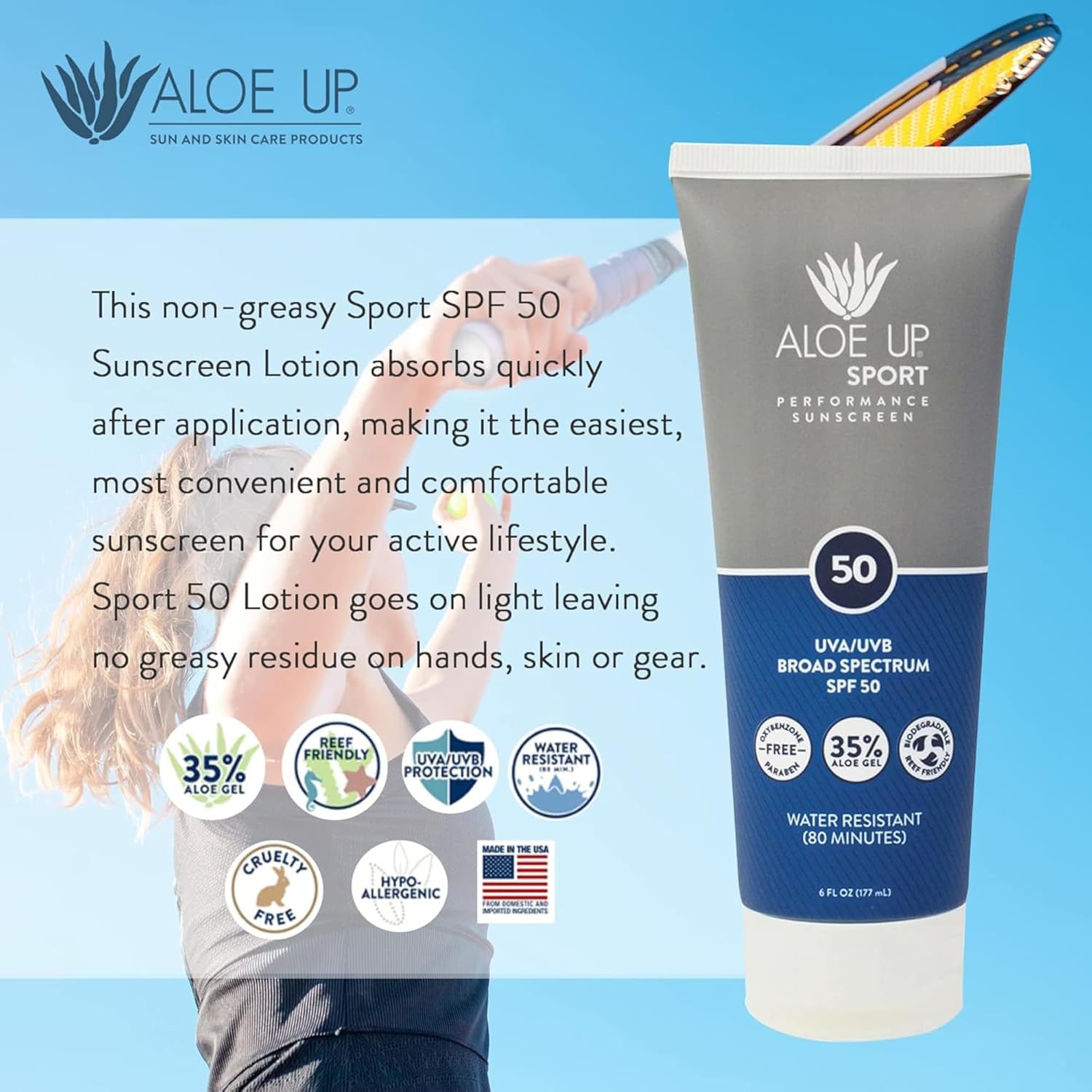 Aloe Up White Collection Sunscreen Spray Spf 50, White Collection Sunscreen Spray Spf 30, And Sport Sunscreen Lotion Spf 50 - Bundle With Face And Body Sunscreen Protector - Reef Friendly - 3 Items : Beauty & Personal Care