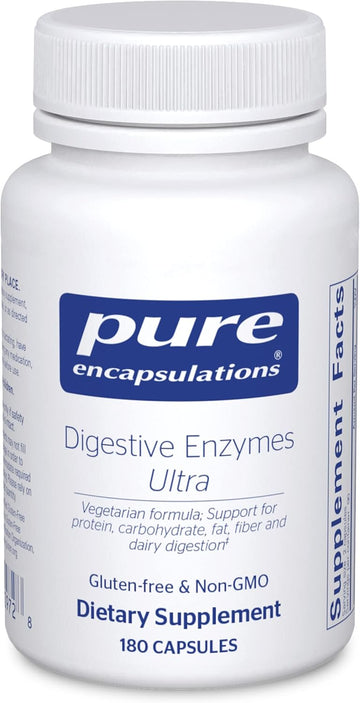 Pure Encapsulations Digestive Enzymes Ultra - Vegetarian Digestive Enzyme Supplement To Support Protein, Carb, Fiber, And Dairy Digestion* - 180 Capsules