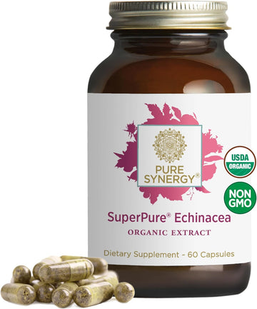 PURE SYNERGY SuperPure Echinacea Extract | Immune Support Supplement | Organic Echinacea Capsules with Full-Spectrum Triple Extracts | Potent Support for Immune Health (60 Capsules)