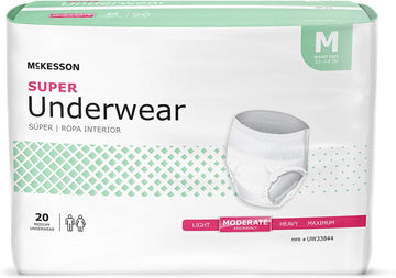 McKesson Super Underwear, Incontinence, Moderate Absorbency, Medium, 80 Count