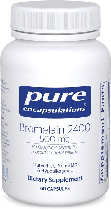 Pure Encapsulations Bromelain 2400 500 Mg - For Digestive Support & Musculoskeletal Health - Supports Joints & Muscle Recovery* - Proteolytic Enzymes - Vegan - 60 Capsules