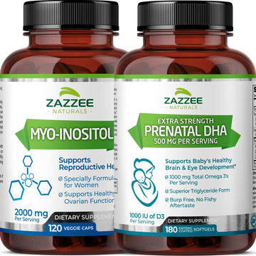 Zazzee Myo-Inositol Capsules And Extra Strength Prenatal Dha