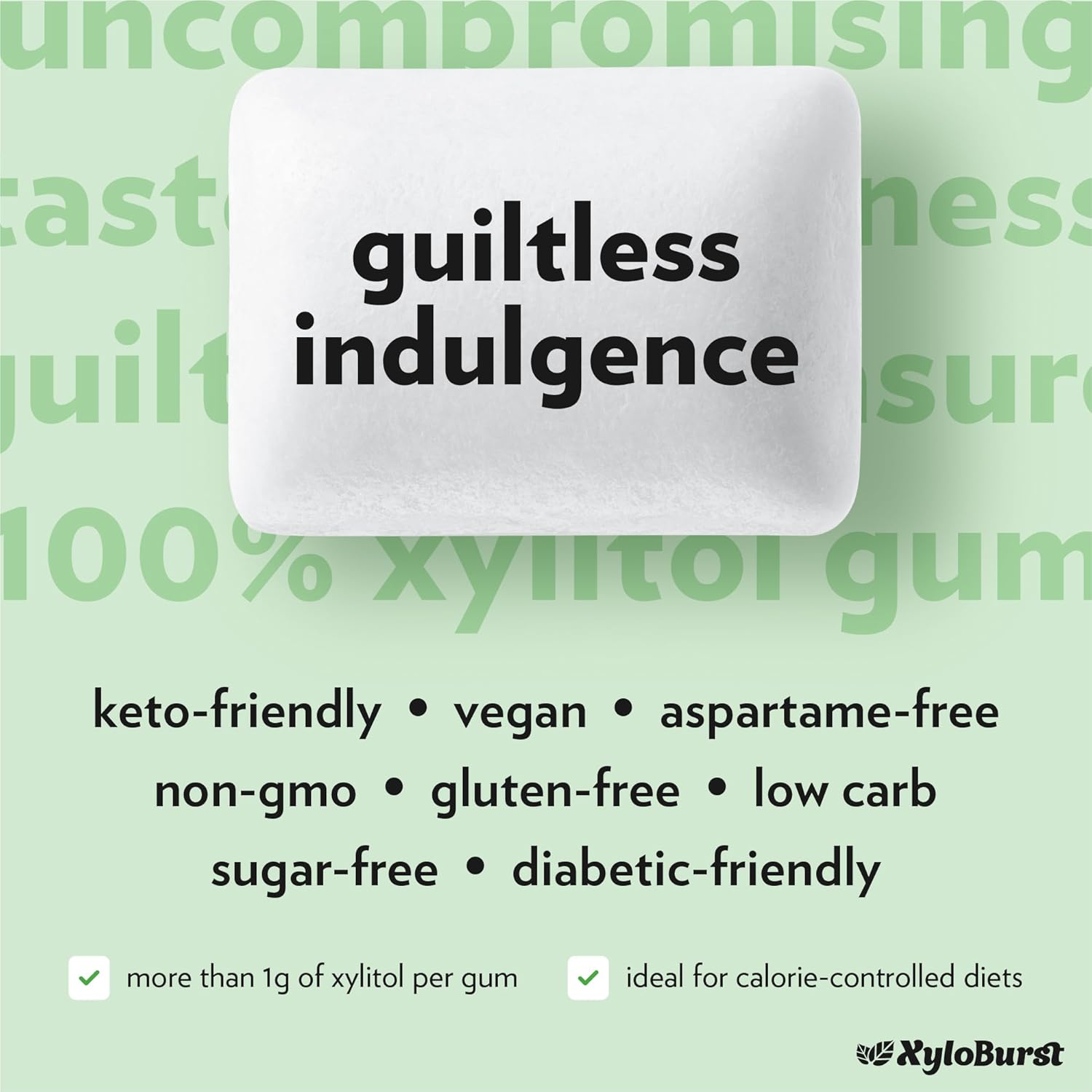 Xyloburst Gum | Xylitol Chewing Gum | Sugar Free, Gluten Free, Keto Friendly | Aspartame Free Gum For Oral Health | Spearmint | 100-Count Jar : Xylitol Gum : Grocery & Gourmet Food