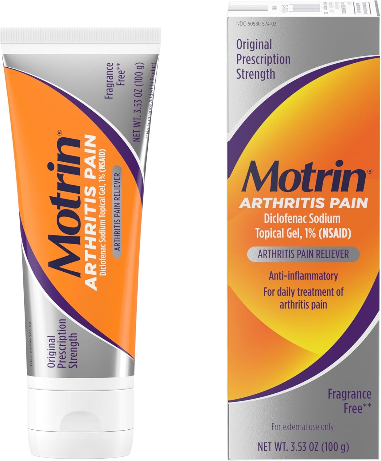 Motrin Arthritis Pain Relief Diclofenac Sodium Topical Gel 1%, Anti-Inflammatory Cream For Arthritis Pain In Hands, Wrists, Elbows, Knees, Feet & Ankles, Nsaid Pain Relief Gel, 3.53 Oz