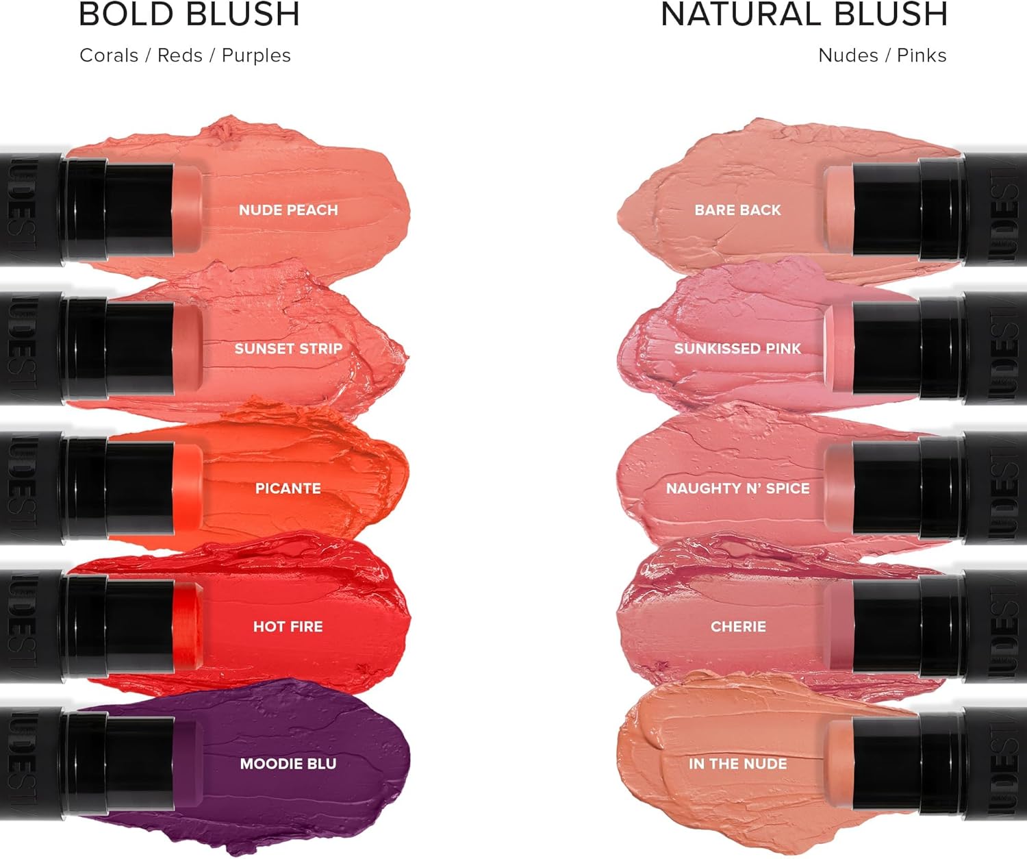 Nudestix Nudies Blush Stick W/Blending Brush, 3-In-1 Matte Color For Cheeks, Eyes, Lips, Creamy Makeup For Natural, Healthy, Youthful Look, 0.25 Oz (7G) (Naughty N' Spice)