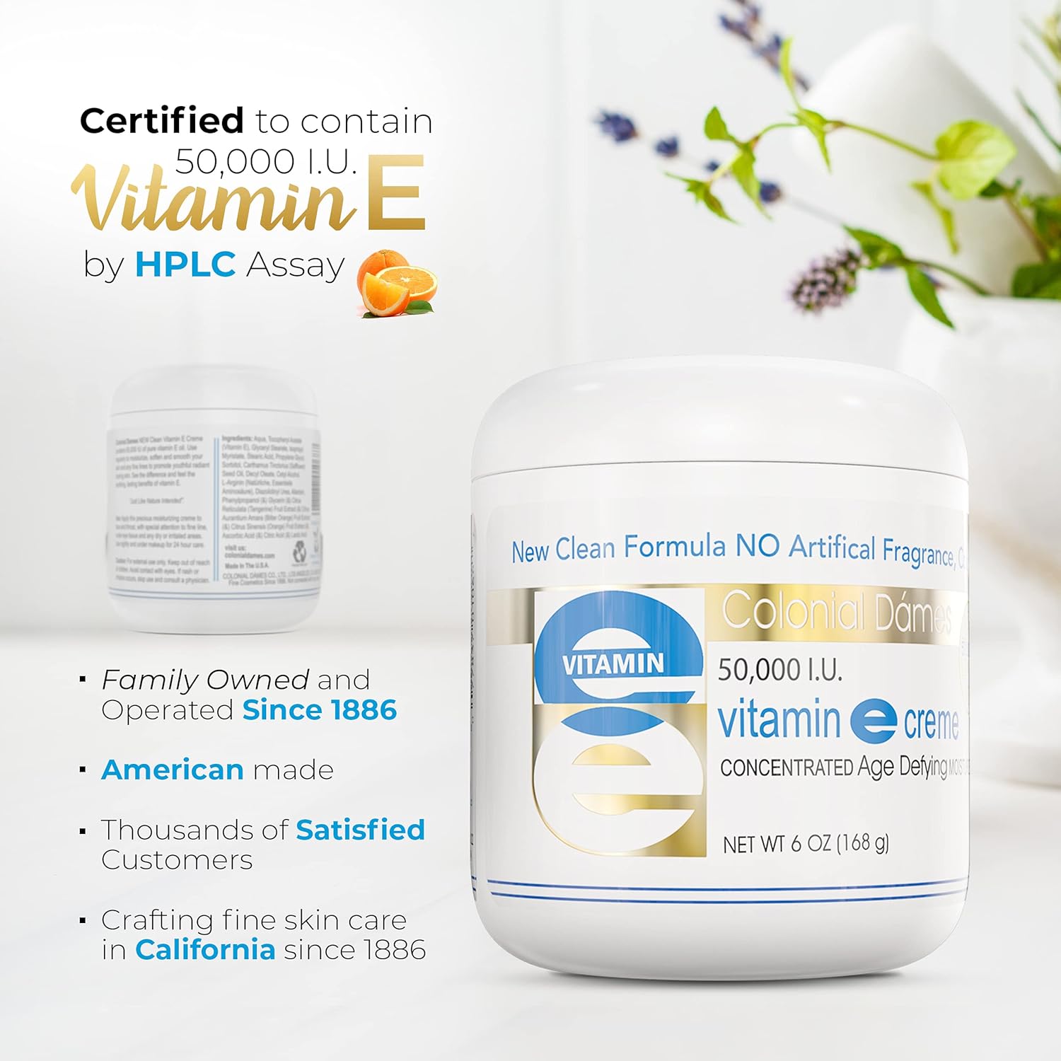 Colonial Dames High Potency 50,000 Iu Vitamin E Moisturizer For Hydrating & Moisturizing Chapped Dry Skin & Fine Lines. : Beauty & Personal Care