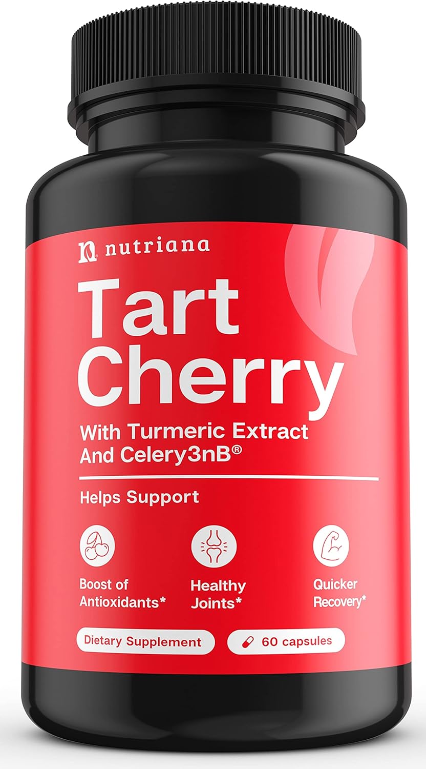 Tart Cherry Capsules Uric Acid Cleanse Support Joint Comfort And Muscle Recovery - Extract Tart Cherry Capsules With Turmeric 2500Mg For Women & Men Health - Tart Cherry Concentrated 60 Count