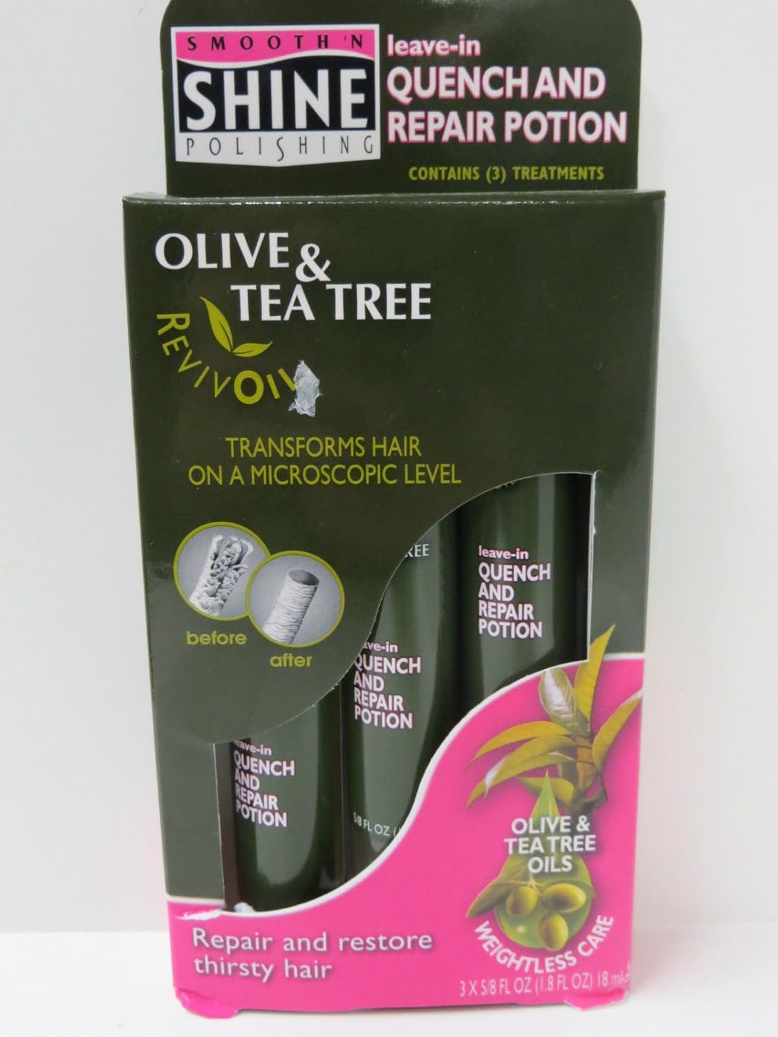 Smooth N Shine Olive &Tea Tree Quench & Repair Potion 3'S 5.8 Oz