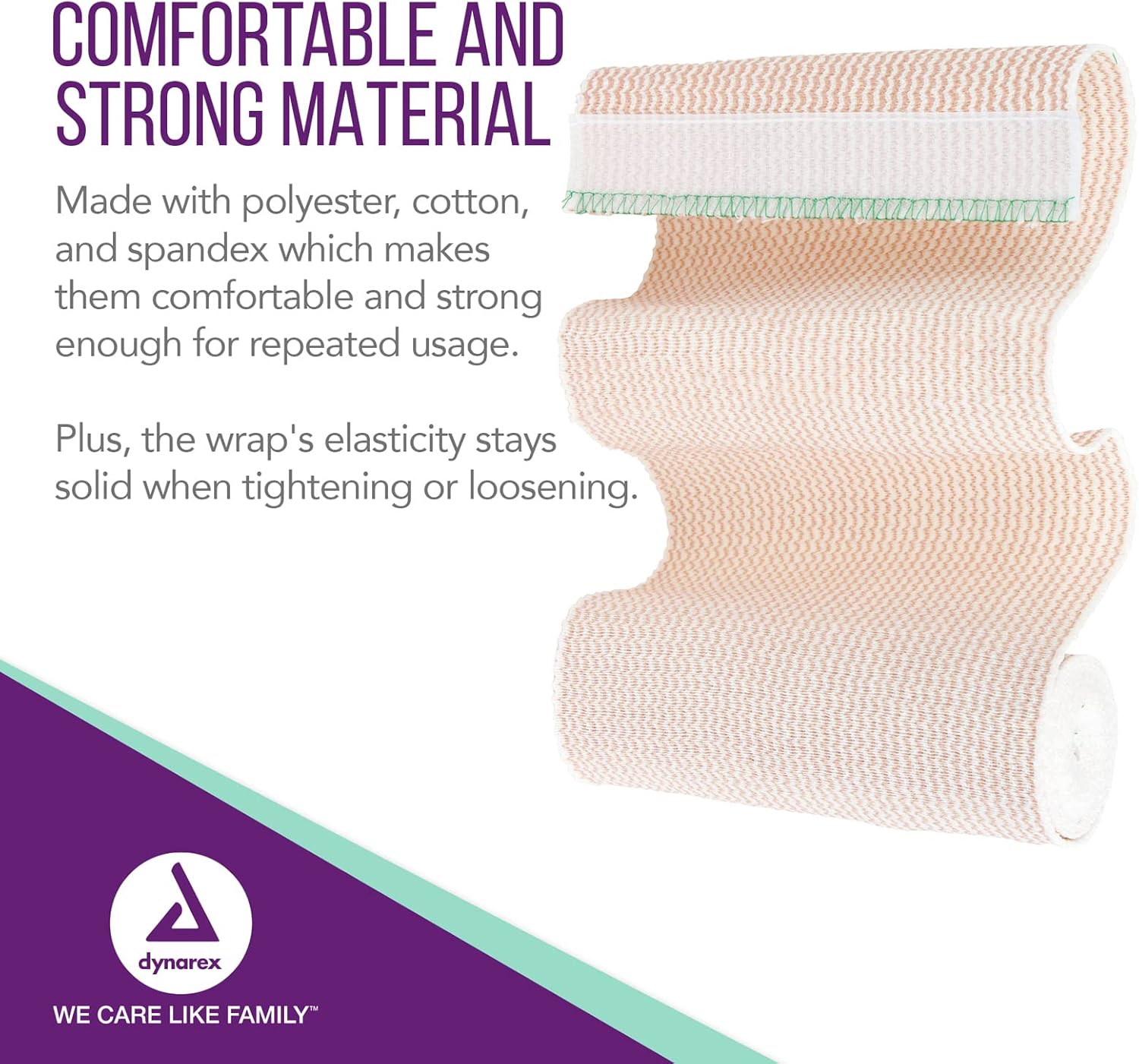 Dynarex Elastic Bandages with Self-Closure, Outstanding Compression & Stretch, Latex-Free Elastic Bandages with Velcro Closure, 6" x 5 yds., 1 Case - 50 Bandages (5 Boxes of 10) : Health & Household