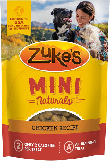 Zuke’S Mini Naturals Soft And Chewy Dog Treats For Training Pouch, Natural Treat Bites With Chicken Recipe - 6.0 Oz Bag