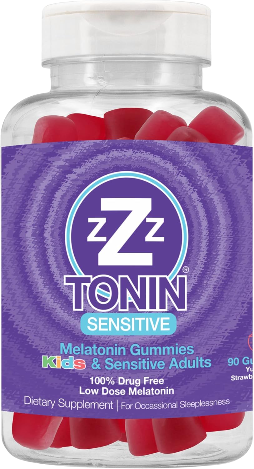 Sensitive Adult And Kids Melatonin Gummy. 1Mg Chewable Melatonin - Low Dose Melatonin Designed Specifically For Natural Calm Sleep Aid In Sensitive Populations. 90 Plant Based Gummies