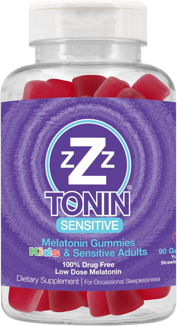 Sensitive Adult And Kids Melatonin Gummy. 1Mg Chewable Melatonin - Low Dose Melatonin Designed Specifically For Natural Calm Sleep Aid In Sensitive Populations. 90 Plant Based Gummies