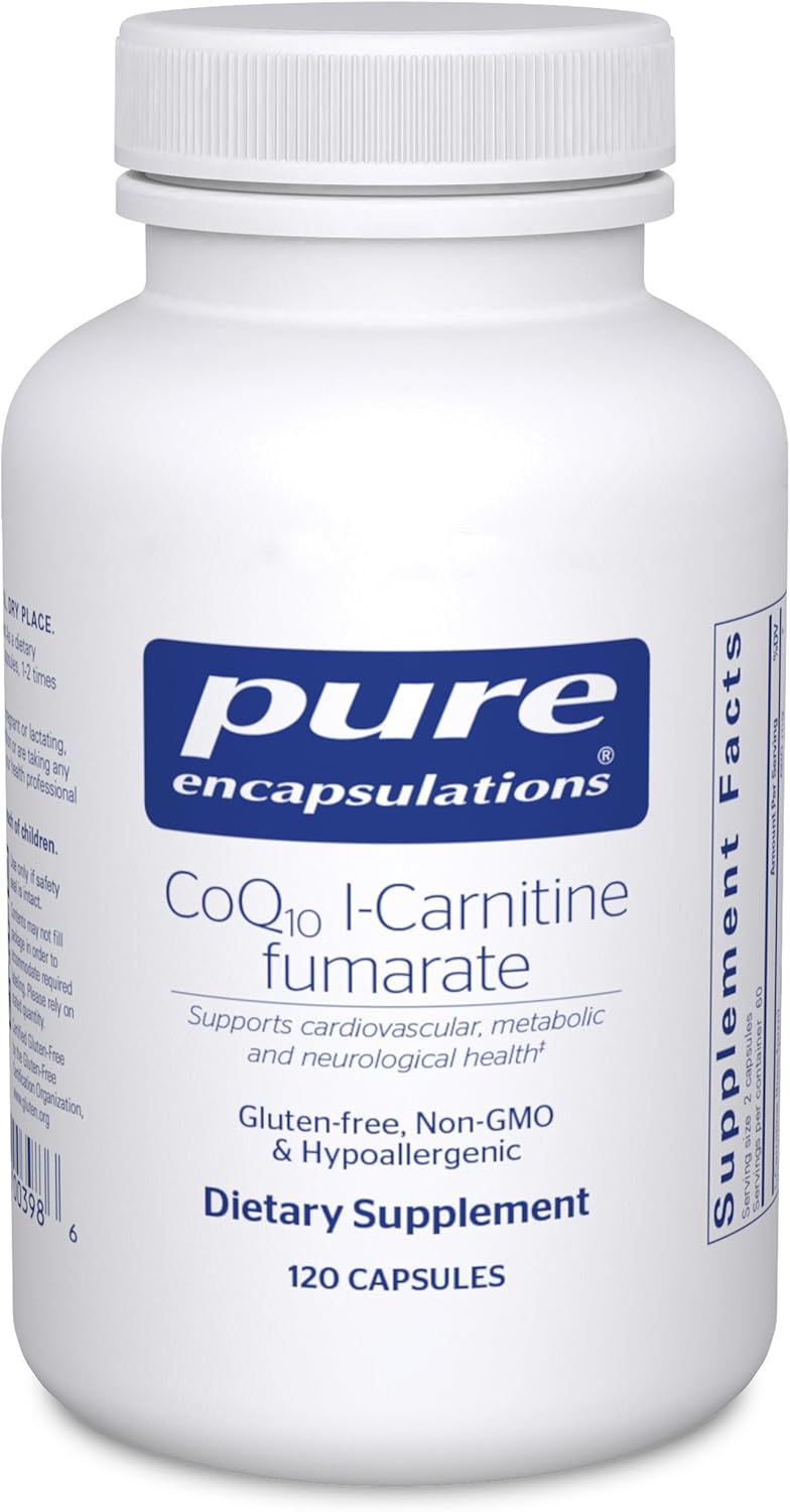 Pure Encapsulations Coq10 L-Carnitine Fumarate | Ultra-Charged Cardiovascular Support | 120 Capsules